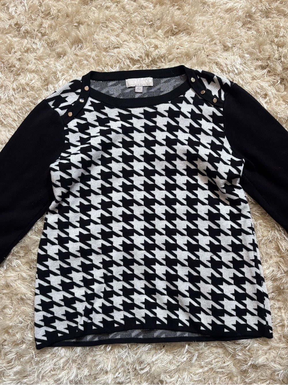 Black and White Houndstooth Sweater
